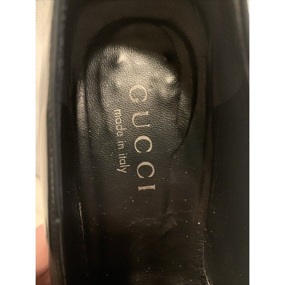 Gucci Authentic Vintage Solid Black Leather Block Heel Pumps Heels 6.5 - Picture 7 of 9